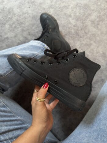 Tenis Converse Bota Negros Clásicos Unisex