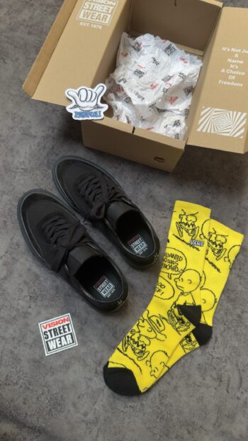Tenis Skateboarding Visión Street Wear Flat Top Negros All Black